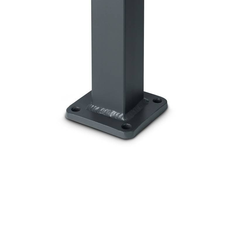 Poteau aluminium tradition style ferronnerie sur platine avec chapeau H 86.5 cm Gris - Easy Clôture - Image 4