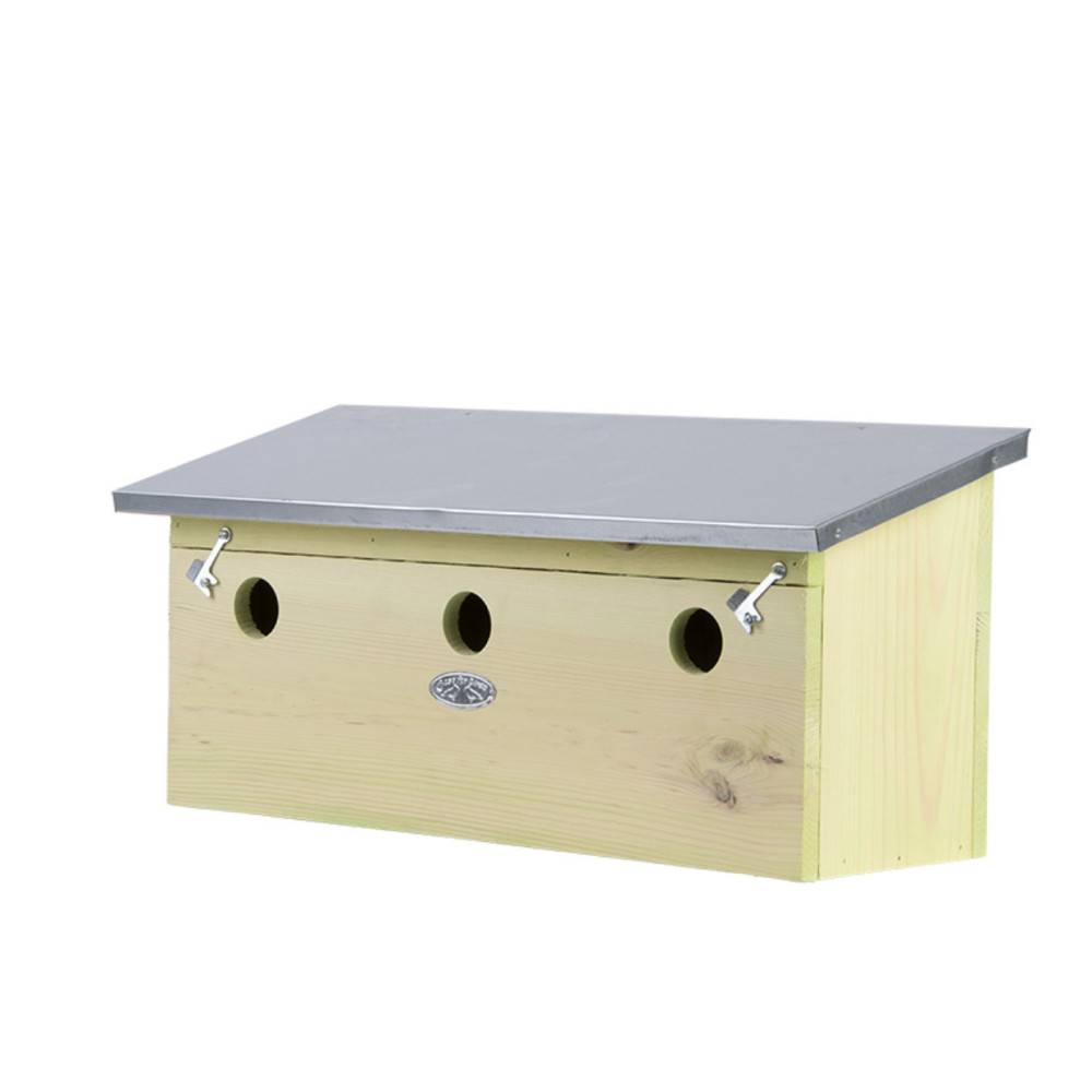 animallparadise - Appartement pour moineaux, horizontal, en bois pin, zinc, pour oiseaux. - Image 2