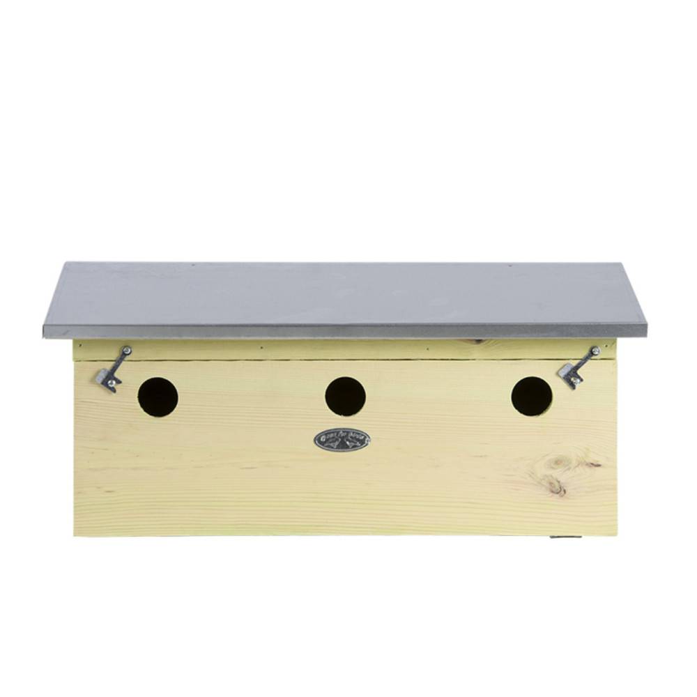 animallparadise - Appartement pour moineaux, horizontal, en bois pin, zinc, pour oiseaux. - Image 8