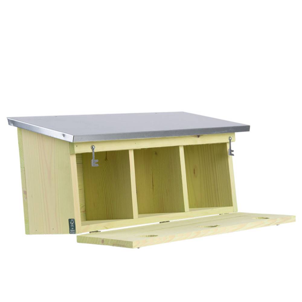 animallparadise - Appartement pour moineaux, horizontal, en bois pin, zinc, pour oiseaux. - Image 10