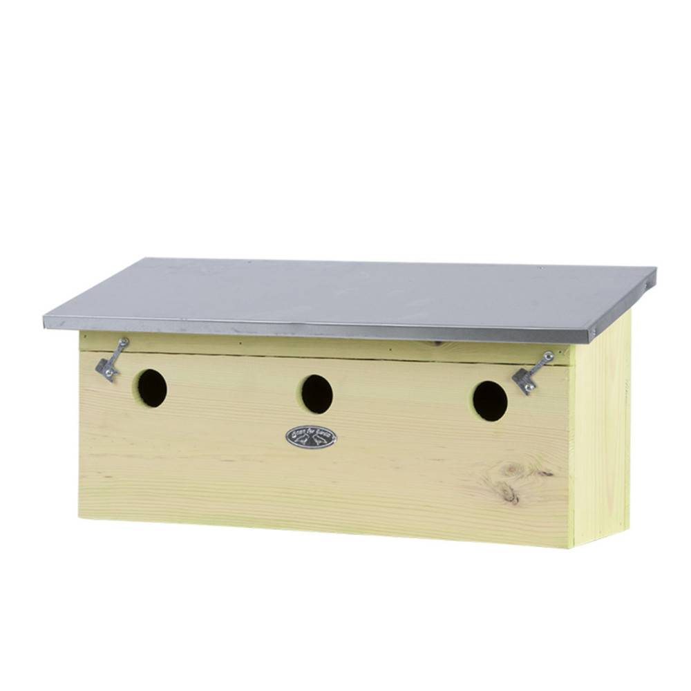 animallparadise - Appartement pour moineaux, horizontal, en bois pin, zinc, pour oiseaux. - Image 1