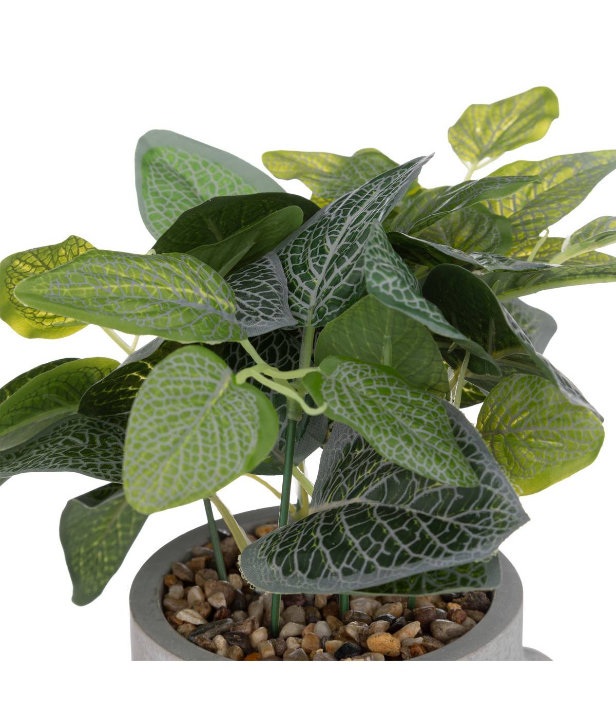 Plante artificielle Visage pot Gris clair H 26 cm - Image 2
