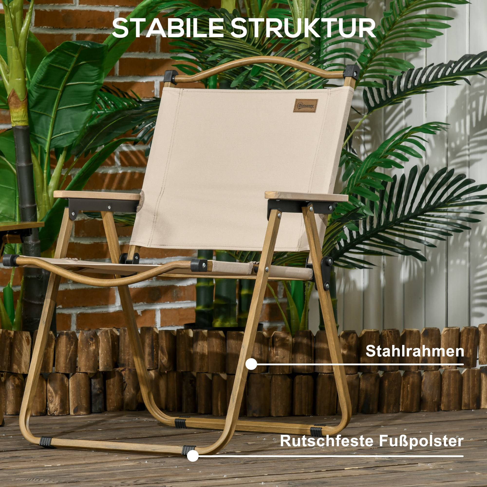 Lot 2 Chaises Camping Acier Oxford Pliables Plage Pêche Légères 54x59x78cm Kaki - ComfortXL Outdoor Living - Image 9