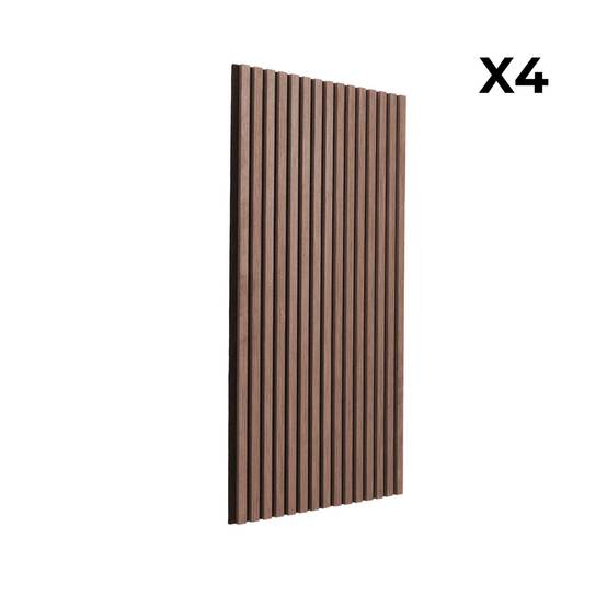sweeek - Set de 4 panneaux muraux acoustiques décoratifs en feutrine et MDF noyer 60x120cm - Kyoto | sweeek - Image 5
