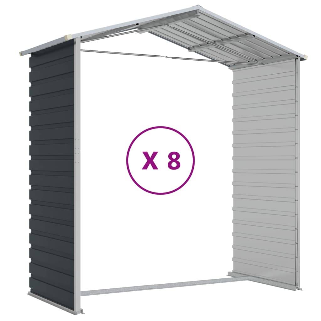 Vidaxl - Abri de jardin anthracite 191x725x198 cm acier galvanisé vidaXL 3188260 - Image 8