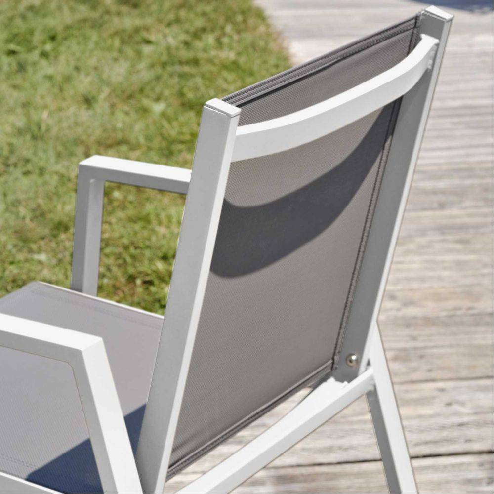 Dcb Garden - Fauteuil de jardin empilable en textilène et aluminium Floride - Image 4