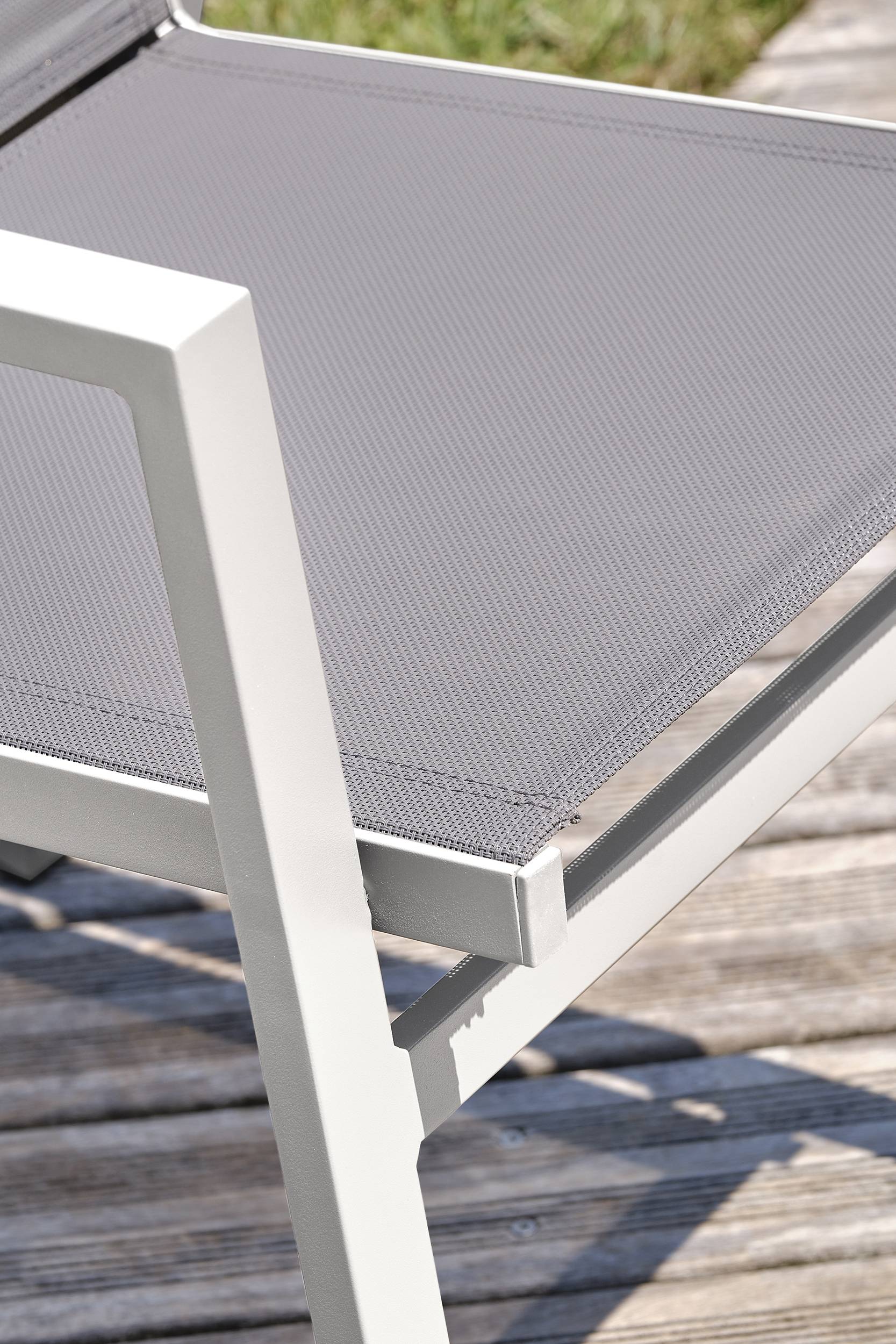Dcb Garden - Fauteuil de jardin empilable en aluminium - Blanc - FLORIDE - Image 3