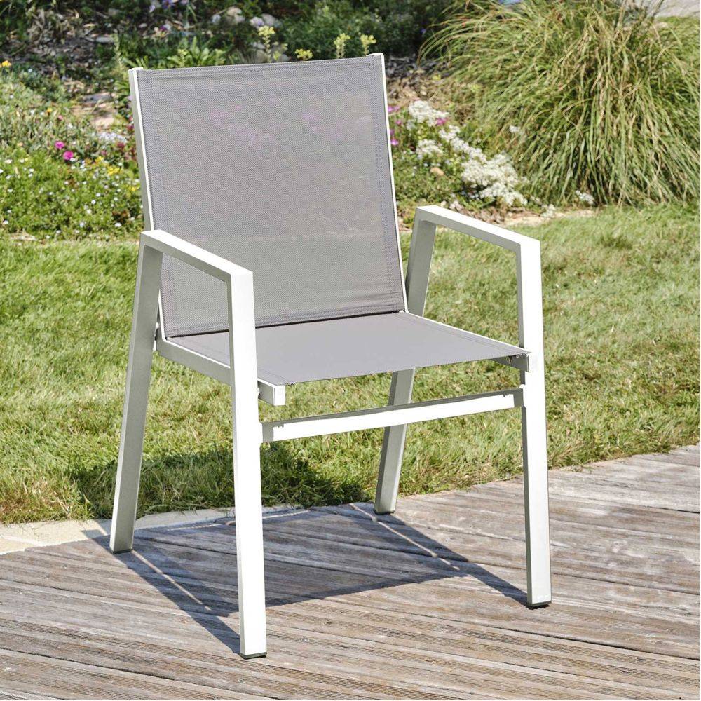 Dcb Garden - Fauteuil de jardin empilable en textilène et aluminium Floride - Image 2
