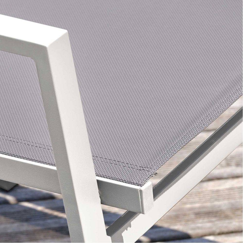 Dcb Garden - Fauteuil de jardin empilable en textilène et aluminium Floride - Image 3