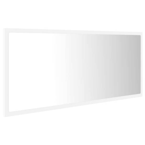 Miroir à led de salle de bain 100 x 8,5 x 37 cm acrylique blanc - Image 1