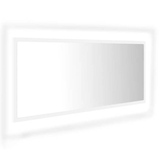 Miroir à led de salle de bain 100 x 8,5 x 37 cm acrylique blanc - Image 2