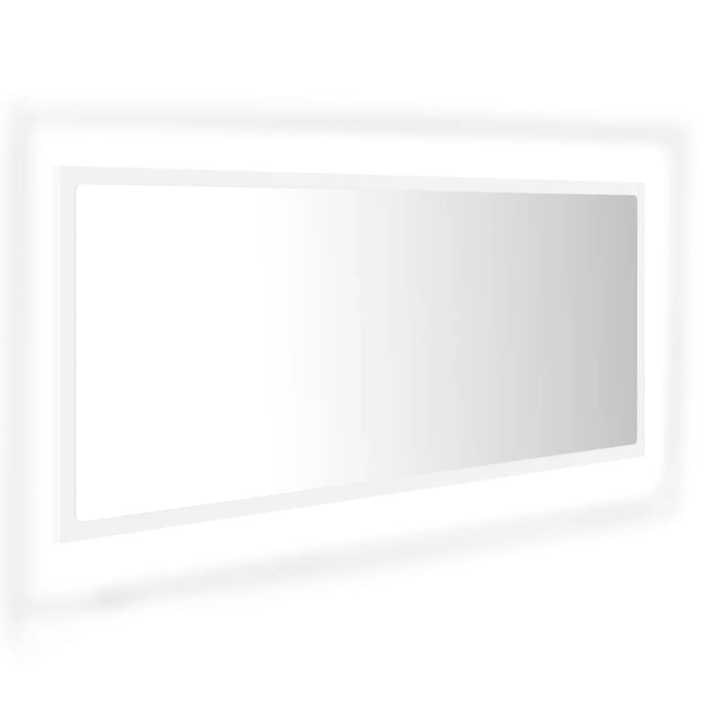 Miroir à led de salle de bain 100 x 8,5 x 37 cm acrylique blanc - Image 2