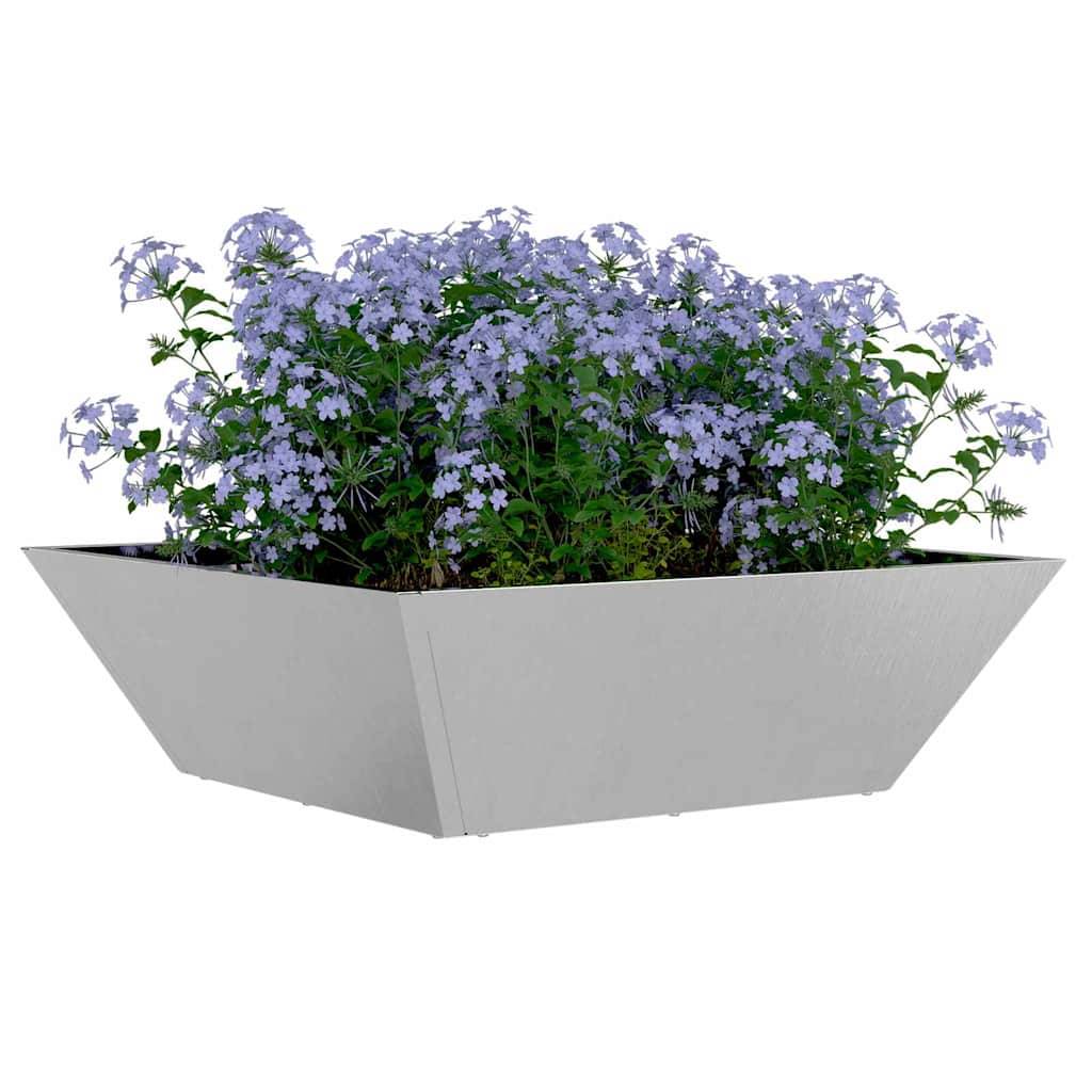 Cache-pot de jardin 5 pcs | Bac à fleurs Argent 50 x 50 x 15 cm - Image 3