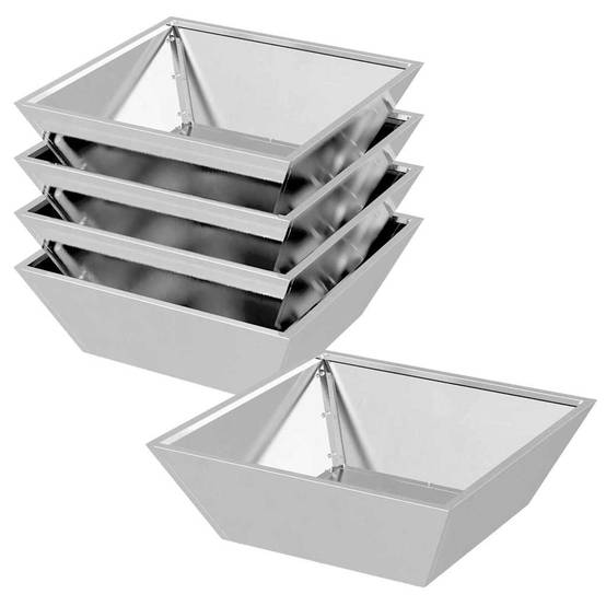 Cache-pot de jardin 5 pcs | Bac à fleurs Argent 50 x 50 x 15 cm - Image 1