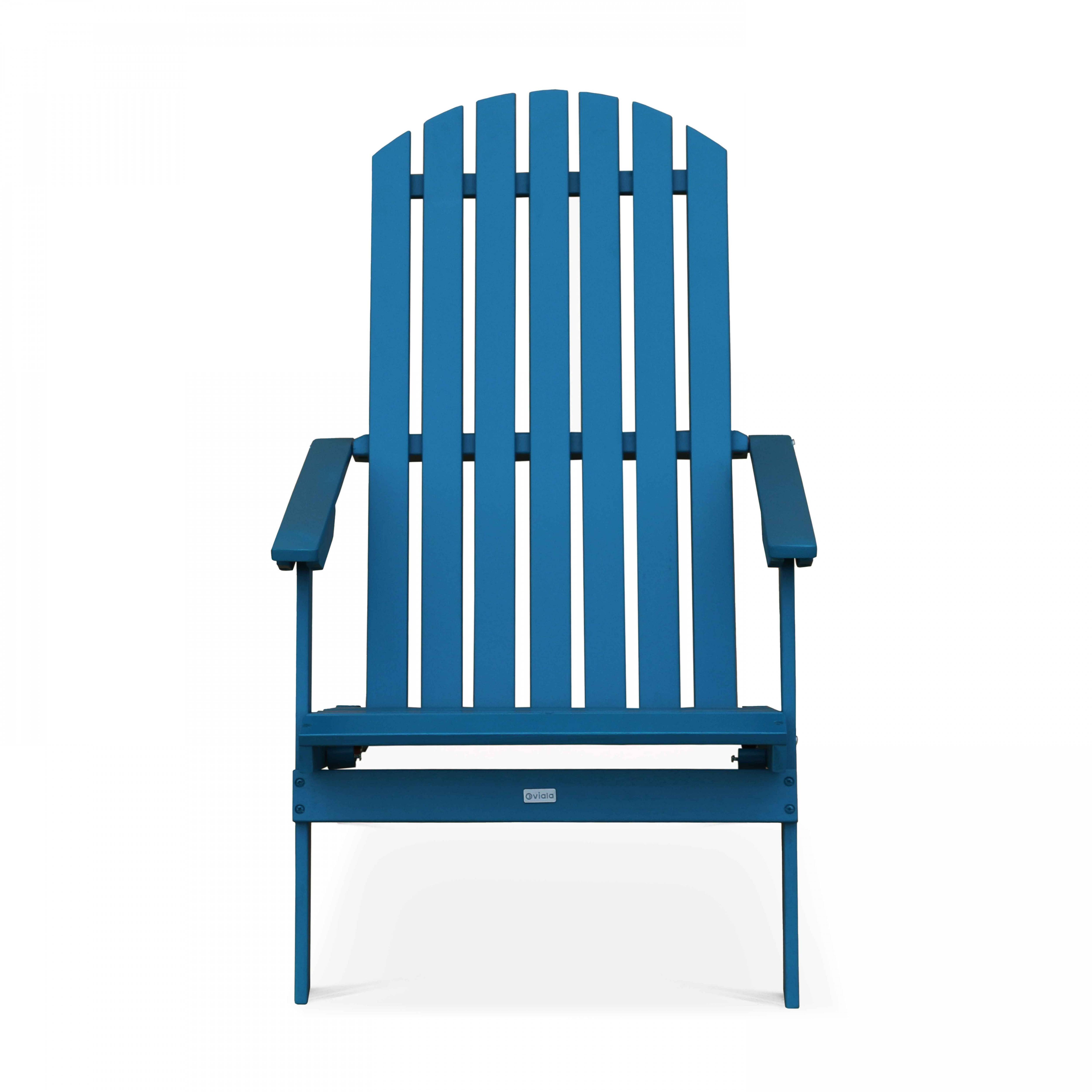 Oviala - Lot de 2 fauteuils pliant en bois d'eucalyptus bleu pacific - Oviala - Image 3