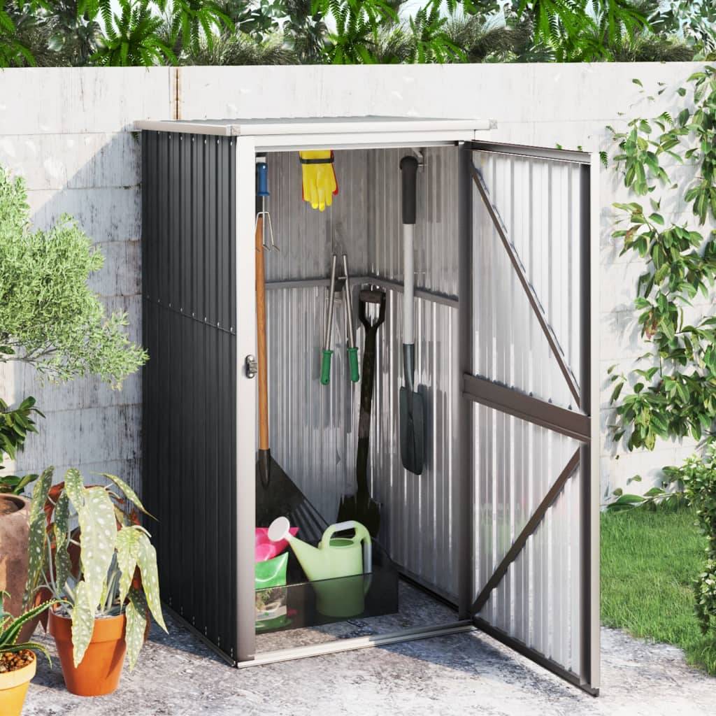 Abri de jardin 0.78m² Abri pour outil - anthracite 88x89x161 cm acier galvanisé - Meuble Pro MAISON CHIC - Image 2