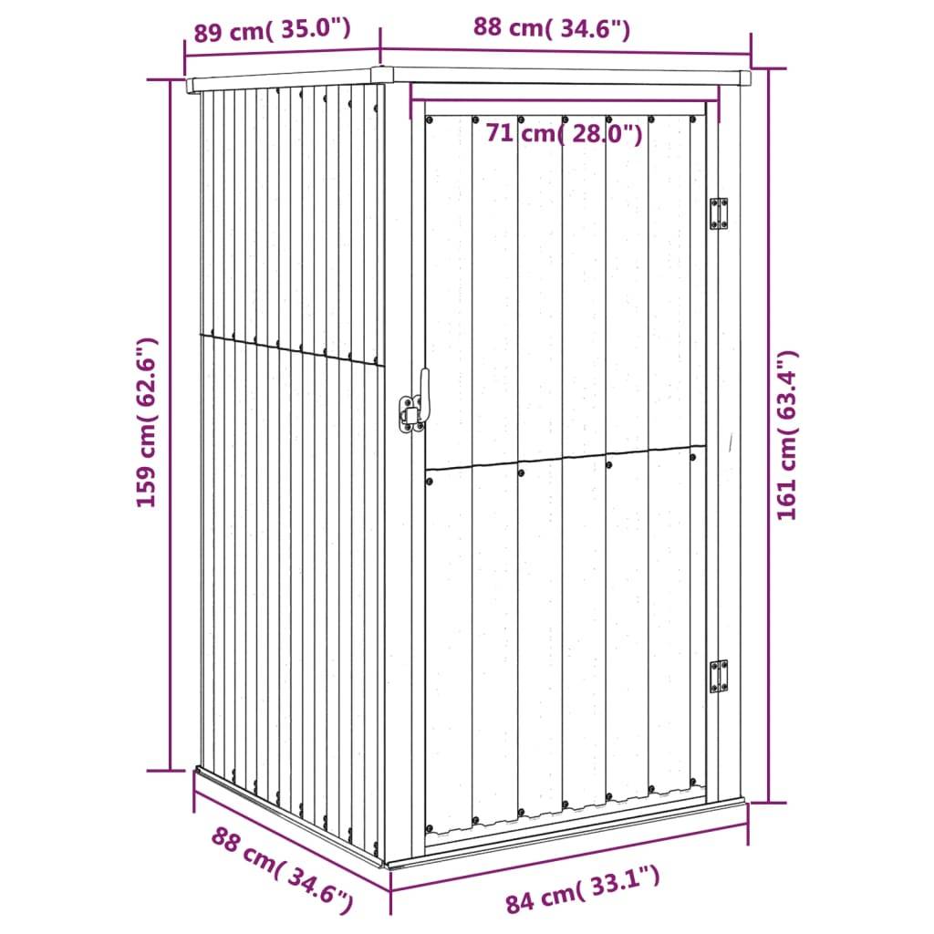 Abri de jardin 0.78m² Abri pour outil - anthracite 88x89x161 cm acier galvanisé - Meuble Pro MAISON CHIC - Image 8
