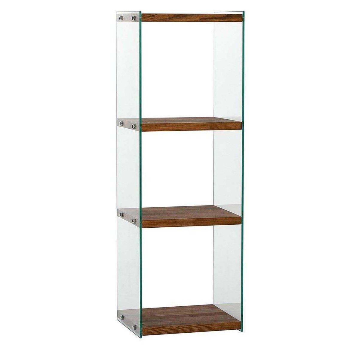 Hanah Home - Etagère en verre et bois brut Aqua - Image 1