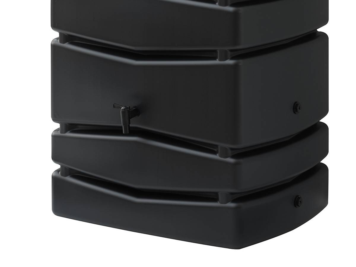 Récupérateur d'eau de pluie mural anthracite avec robinet 650 L - Nature - Image 2