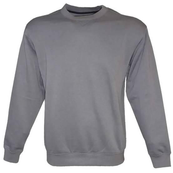 Sweat col rond gris - Pull casual confort homme femme - Image 1