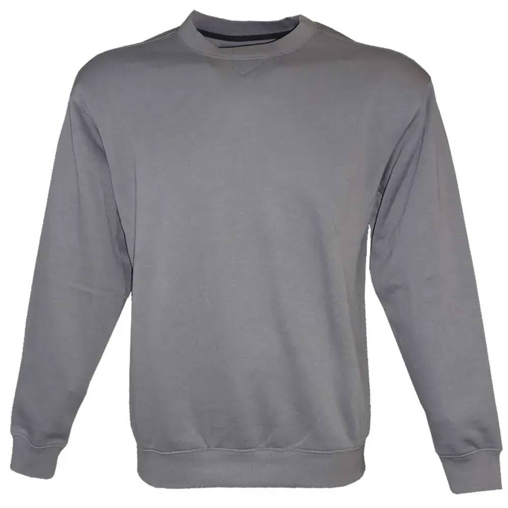 Sweat col rond gris - Pull casual confort homme femme - Image 1