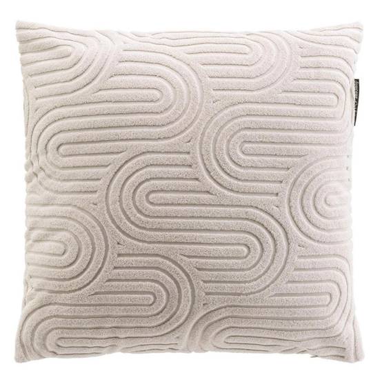 Coussin Déco en Velours "Pila" 45x45cm Beige - Image 1
