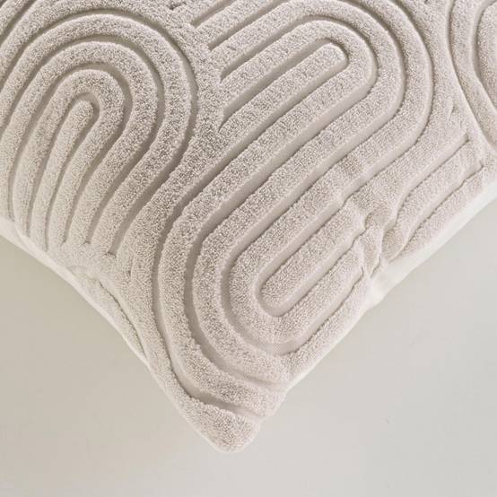Coussin Déco en Velours "Pila" 45x45cm Beige - Image 3