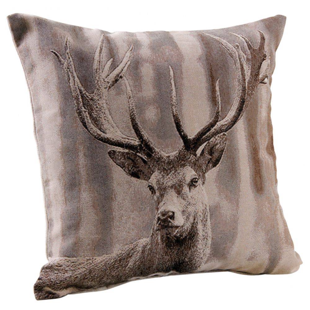 Aubry Gaspard - Coussin cerf en coton et polyester (Lot de 2) 60 cm - Image 3