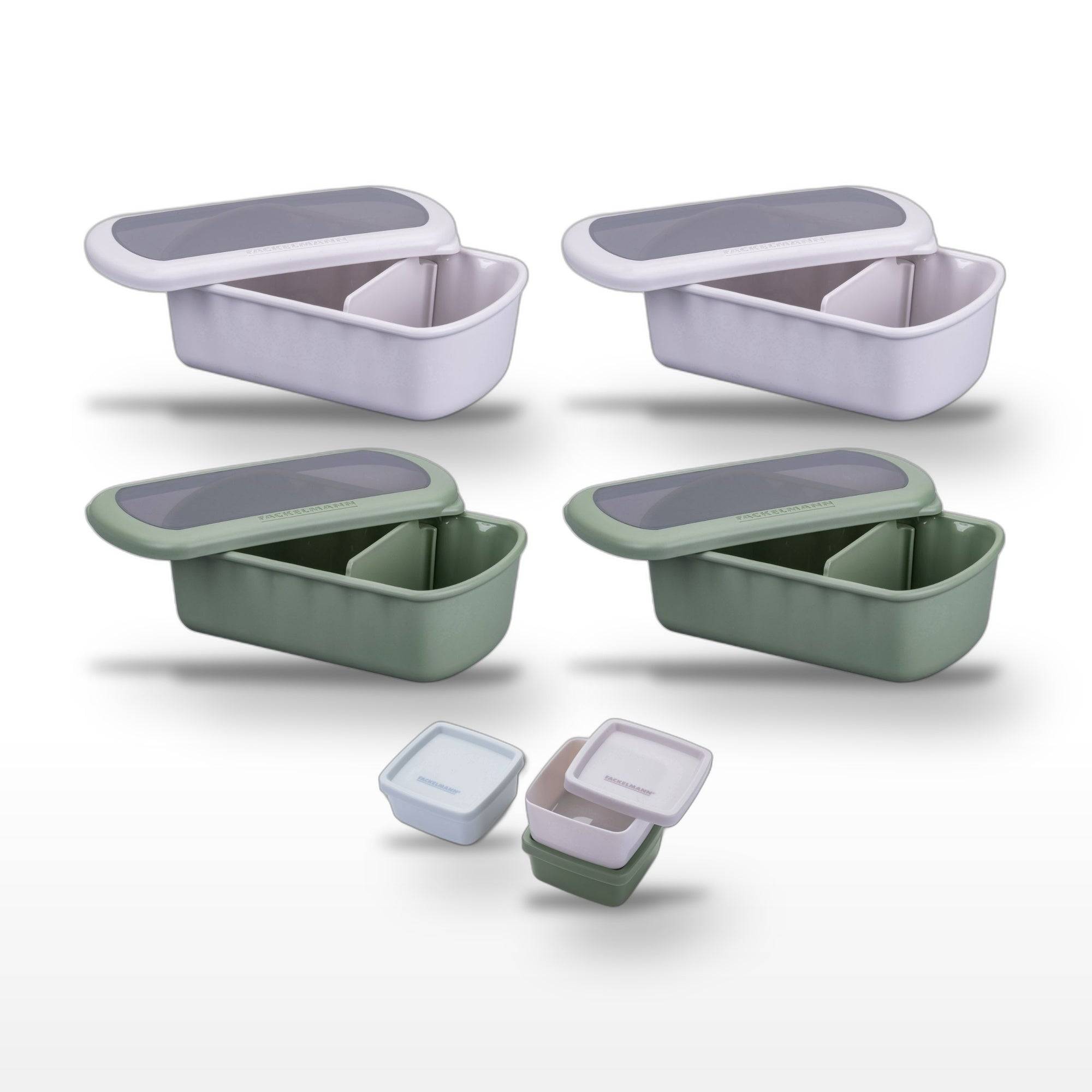 Lot de 4 lunch box 1L avec 3 boites à sauce Fackelmann Storage - Image 1