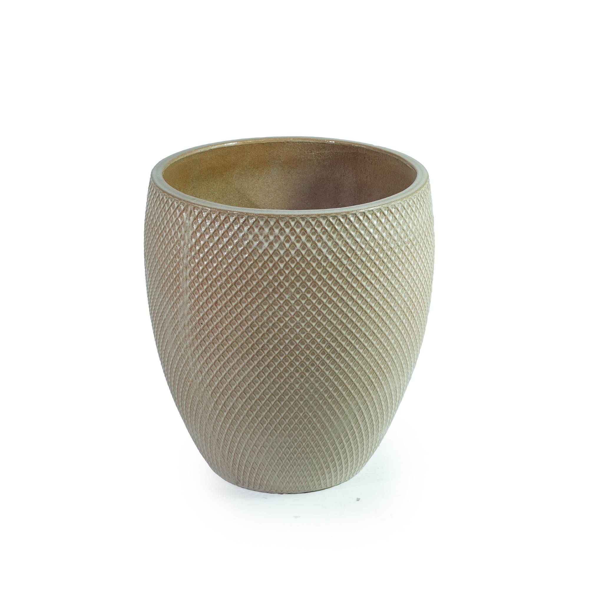 ComfortXL - Grand pot de fleurs céramique Ø46 x H53 cm beige crème jardin terrasse drainage - ComfortXL Outdoor Living - Image 7