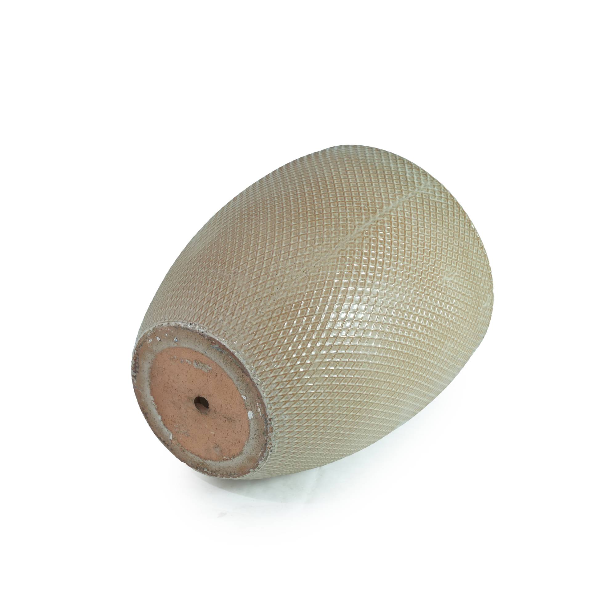 ComfortXL - Grand pot de fleurs céramique Ø46 x H53 cm beige crème jardin terrasse drainage - ComfortXL Outdoor Living - Image 8