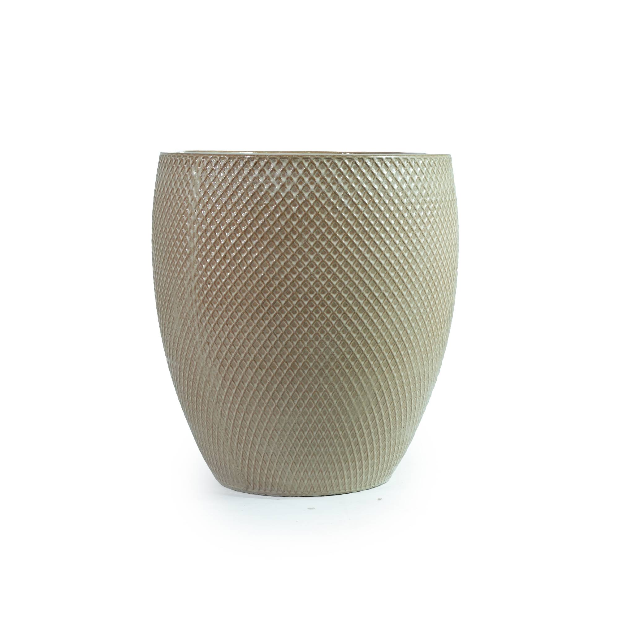ComfortXL - Grand pot de fleurs céramique Ø46 x H53 cm beige crème jardin terrasse drainage - ComfortXL Outdoor Living - Image 6