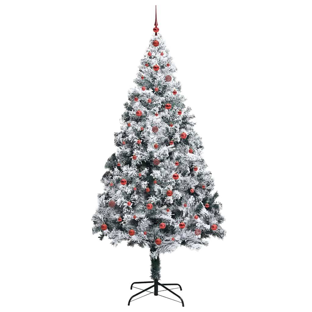 Sapin de Noël | Arbre de Noël artificiel Blanc 240 cm PVC, Acier et Plastique Maison Chic - Image 4