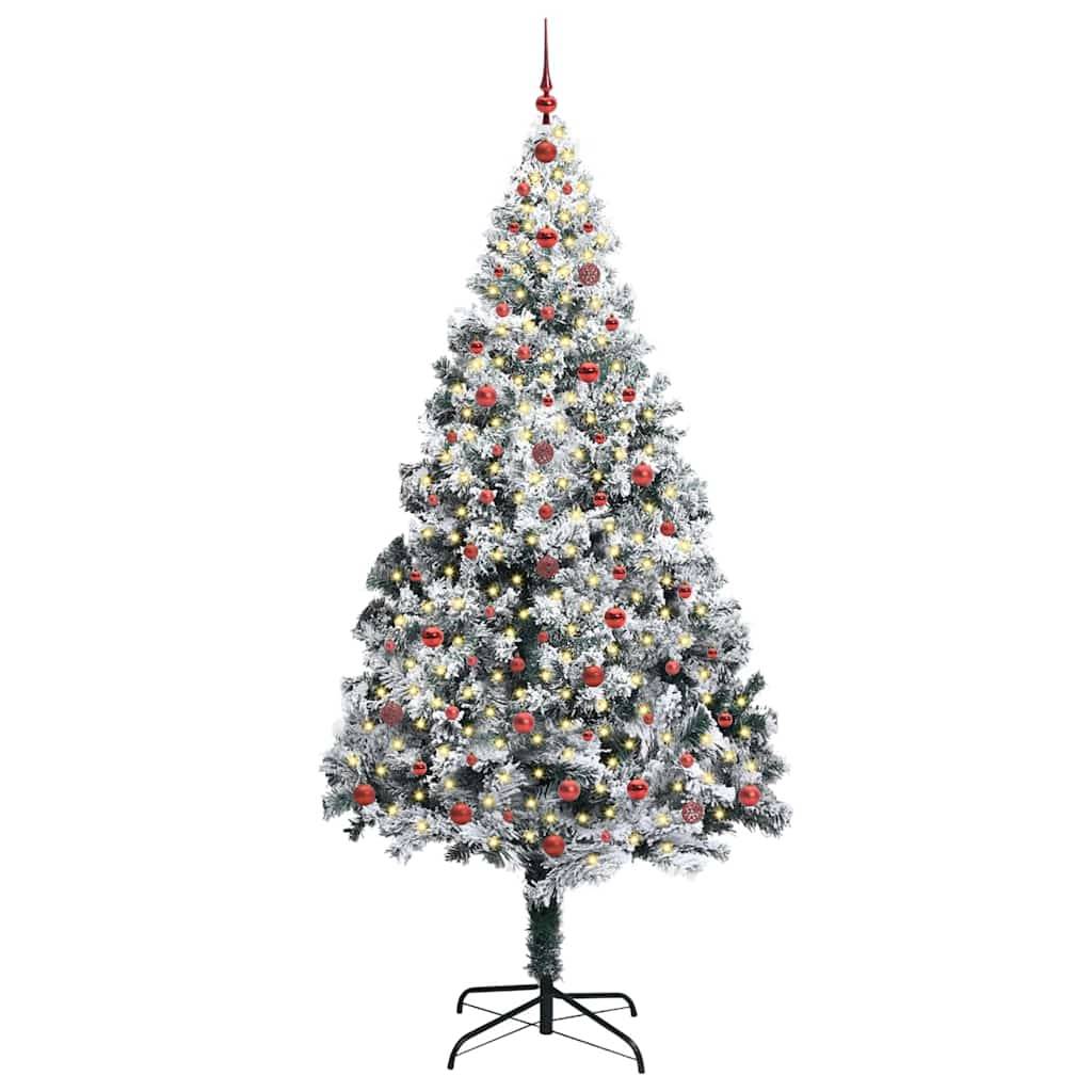 Sapin de Noël | Arbre de Noël artificiel Blanc 240 cm PVC, Acier et Plastique Maison Chic - Image 3