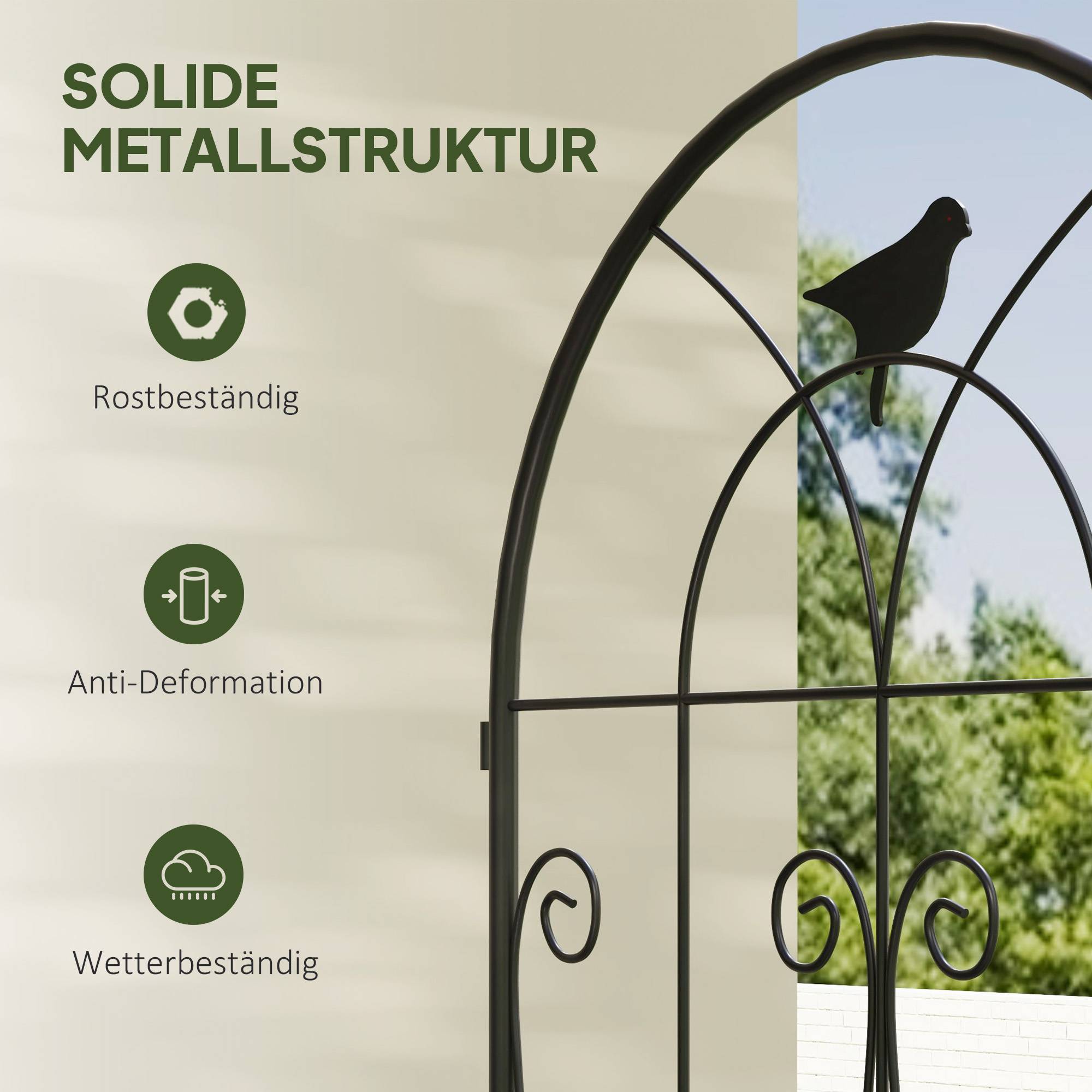 Treillis de jardin lot de 2 métals noir 50 x 1.3 x 120 cm - PANGIVO - Image 9