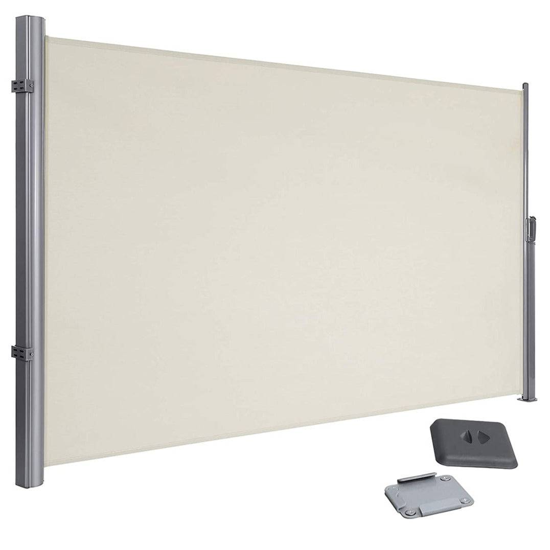 Helloshop26 - Store latéral 1,6 x 3,5 m brise-vue rétractable paravent pare-soleil pour balcon patio terrasse et jardin avec fixation au sol protection de la vie p - Image 1