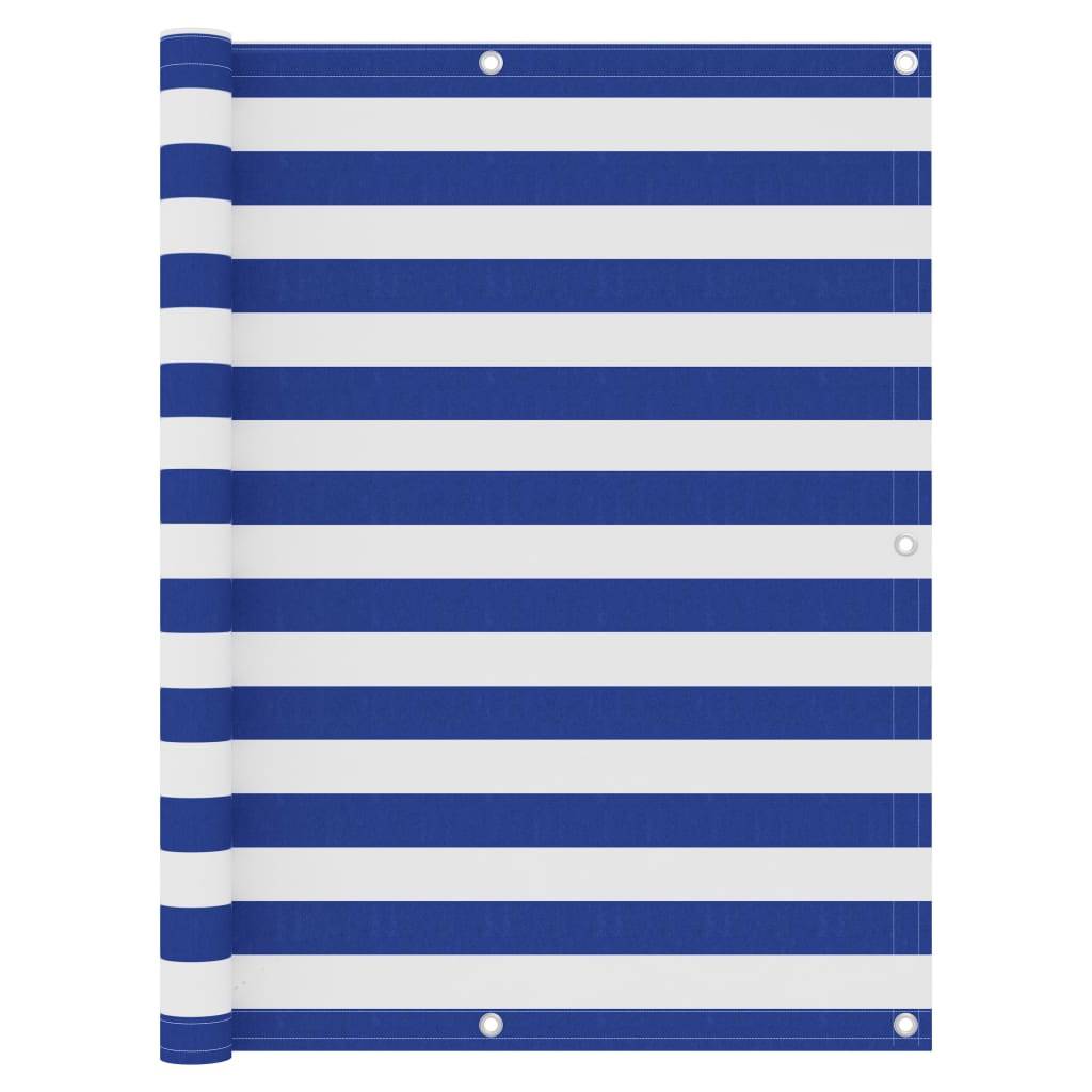 Écran de balcon Tissu Oxford Blanc et bleu 120 x 500 cm - PANGIVO - Image 1