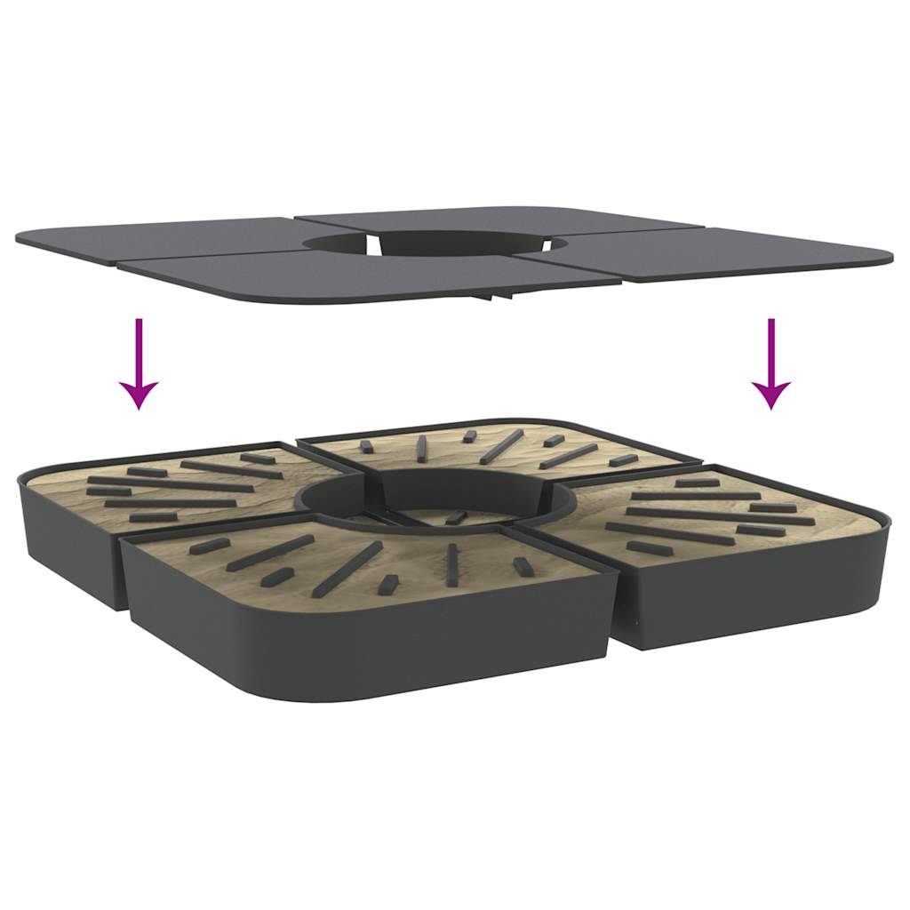 Ensemble de base de parasol - accessoire parasol pour parasols à pied croisé 4pcs PP - MEUBLE PRO-JU5567 - Image 6