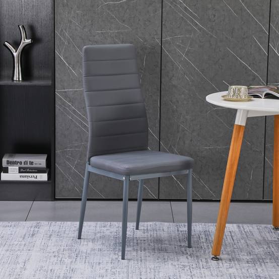 Lot de 6 chaises de salle à manger, gris, chaise de bureau - Image 5