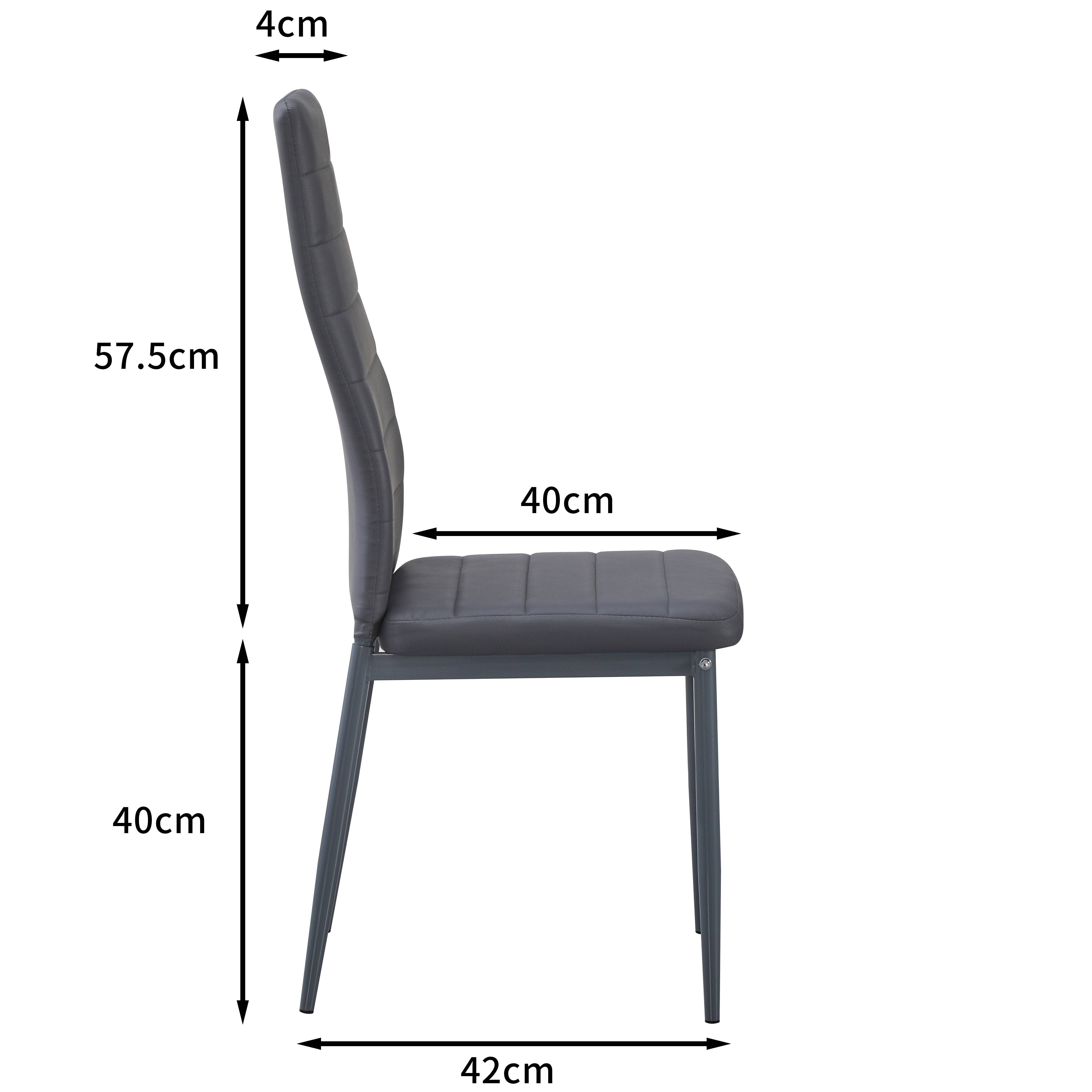 Lot de 6 chaises de salle à manger, gris, chaise de bureau - Image 3