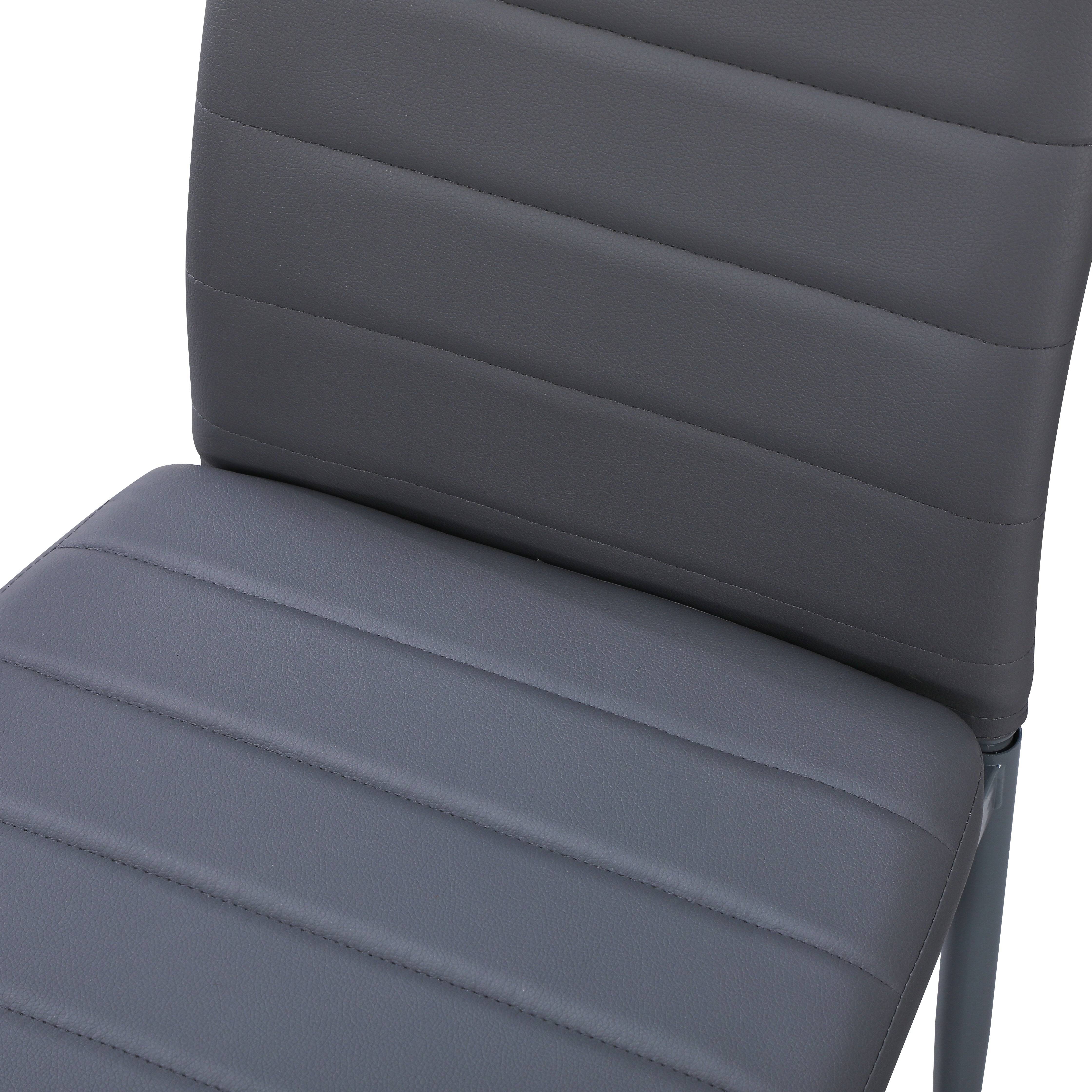 Lot de 6 chaises de salle à manger, gris, chaise de bureau - Image 6