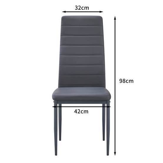 Lot de 6 chaises de salle à manger, gris, chaise de bureau - Image 2