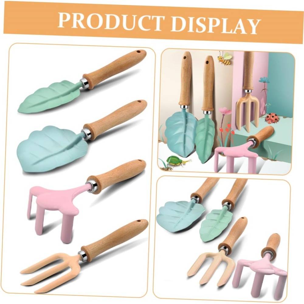 Kit d'outils de jardinage enfant - 5 pièces colorées - Pelle, râteau et fourche - Living123 - Image 4