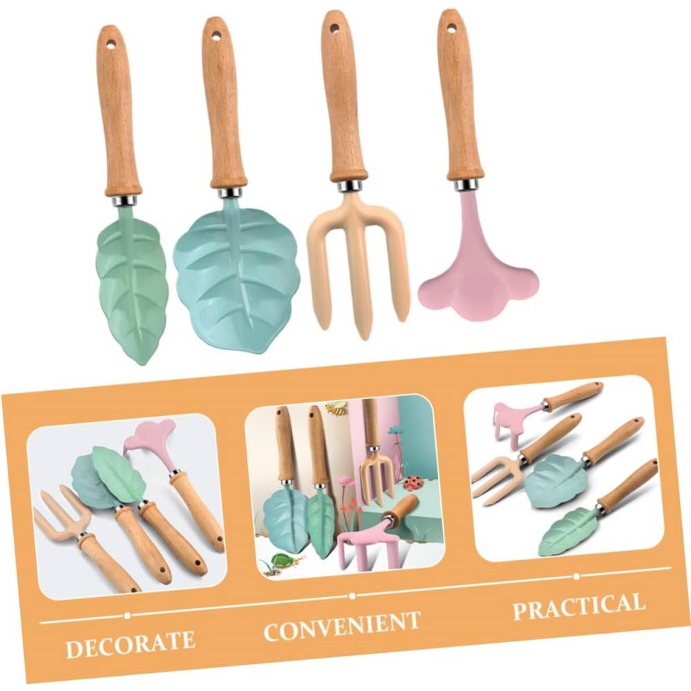 Kit d'outils de jardinage enfant - 5 pièces colorées - Pelle, râteau et fourche - Living123 - Image 8