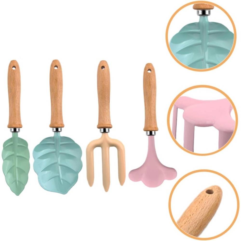 Kit d'outils de jardinage enfant - 5 pièces colorées - Pelle, râteau et fourche - Living123 - Image 6