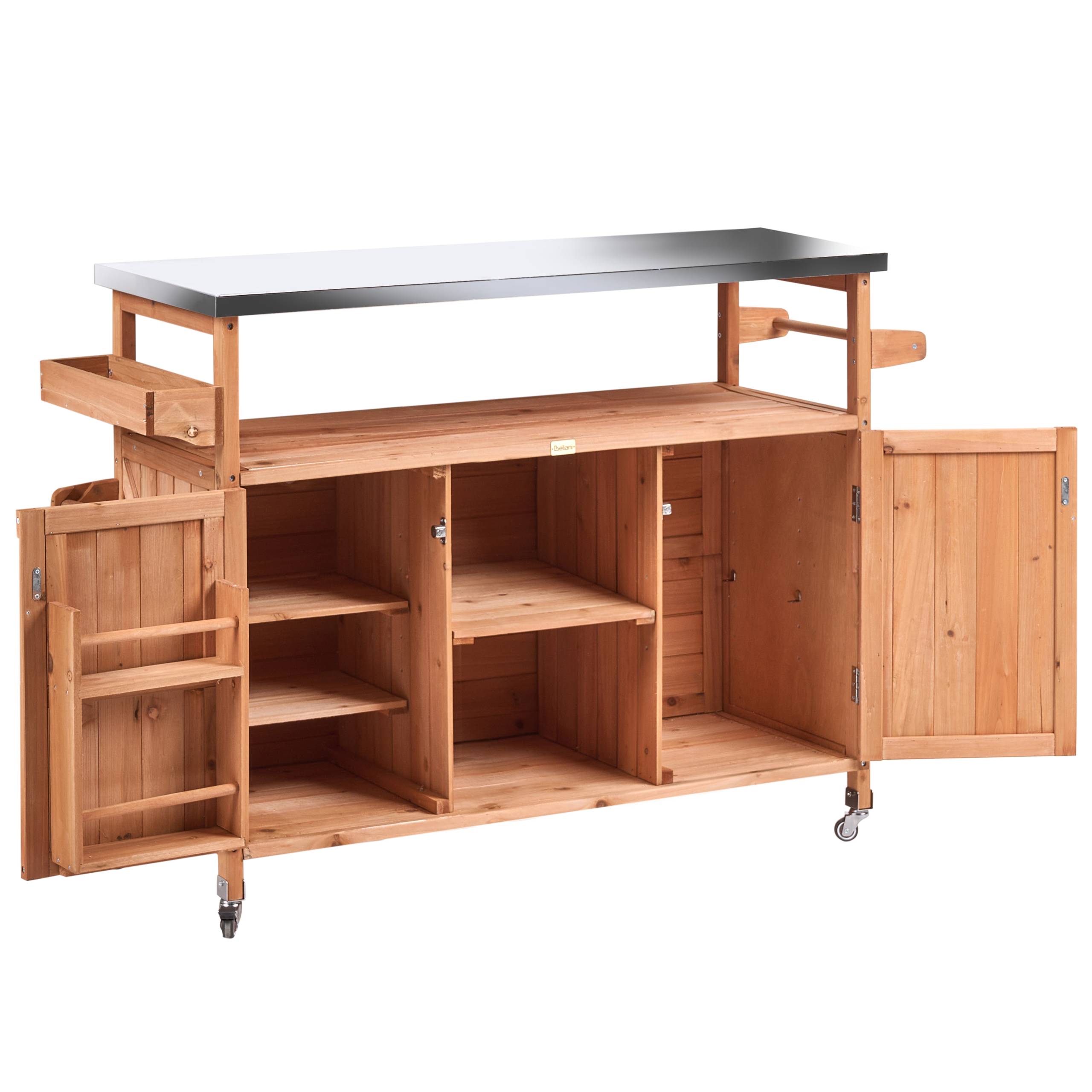 Beliani - Cuisine de jardin Bois de sapin Marron clair SCANNO - 128x43x92- Beliani - Image 6