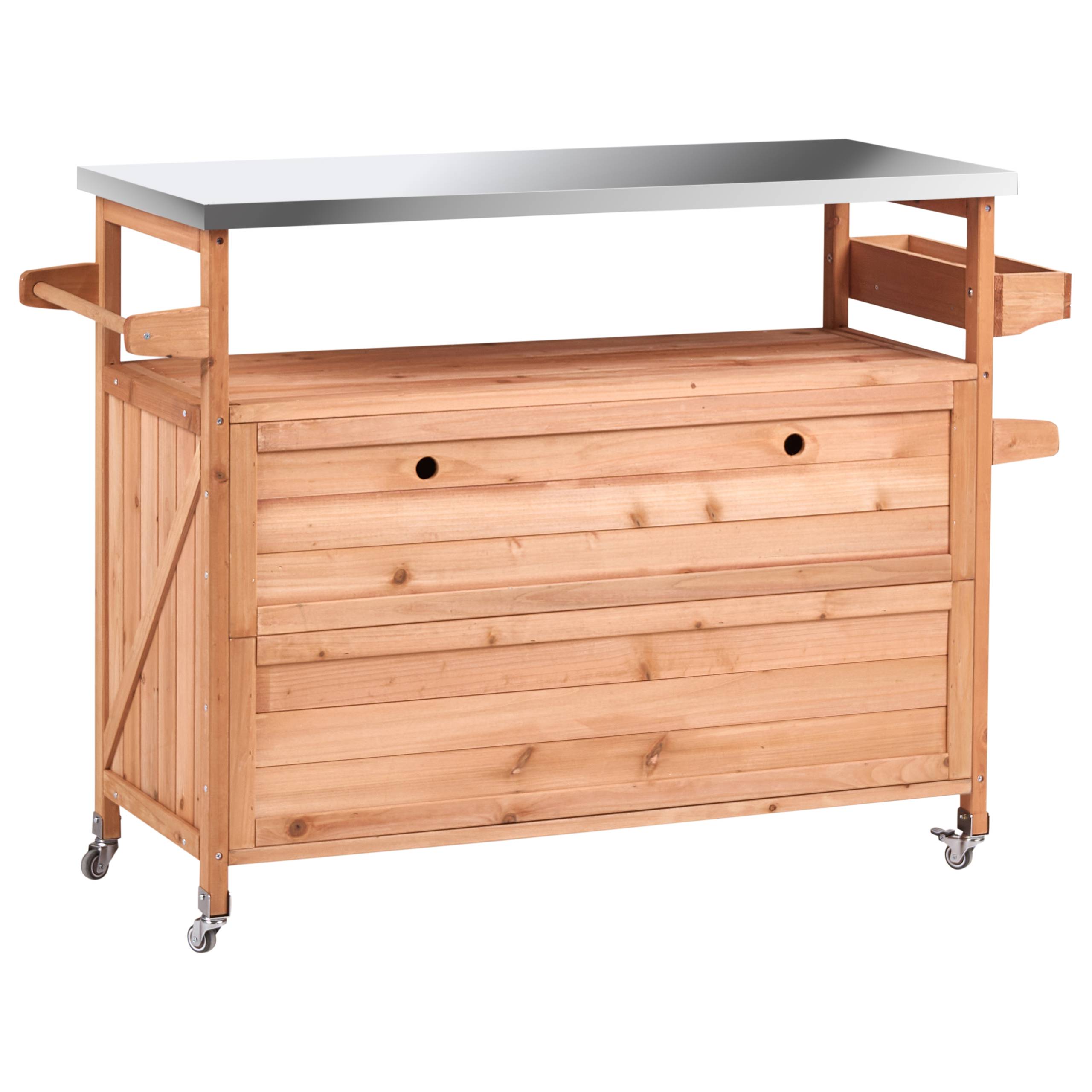 Beliani - Cuisine de jardin Bois de sapin Marron clair SCANNO - 128x43x92- Beliani - Image 8