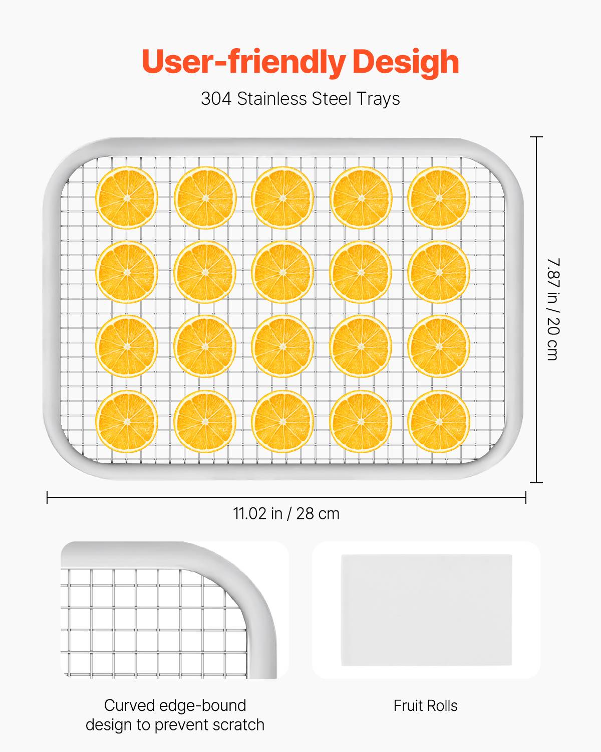 VEVOR Déshydrateur alimentaire 8 plateaux inox 400W, température/minuterie réglables, pour viande/fruits. - Image 3