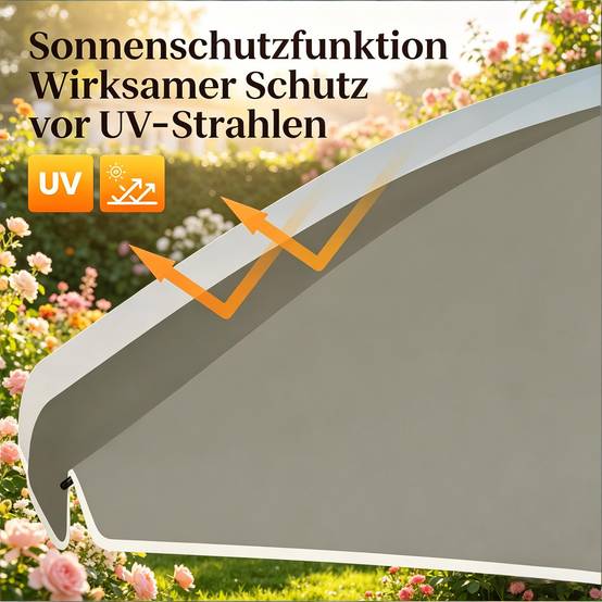 Parasol de Plage Inclinable Anti-UV Mât Métal Hauteur Réglable Portable Ø135cm Gris - ComfortXL Outdoor Living - Image 3