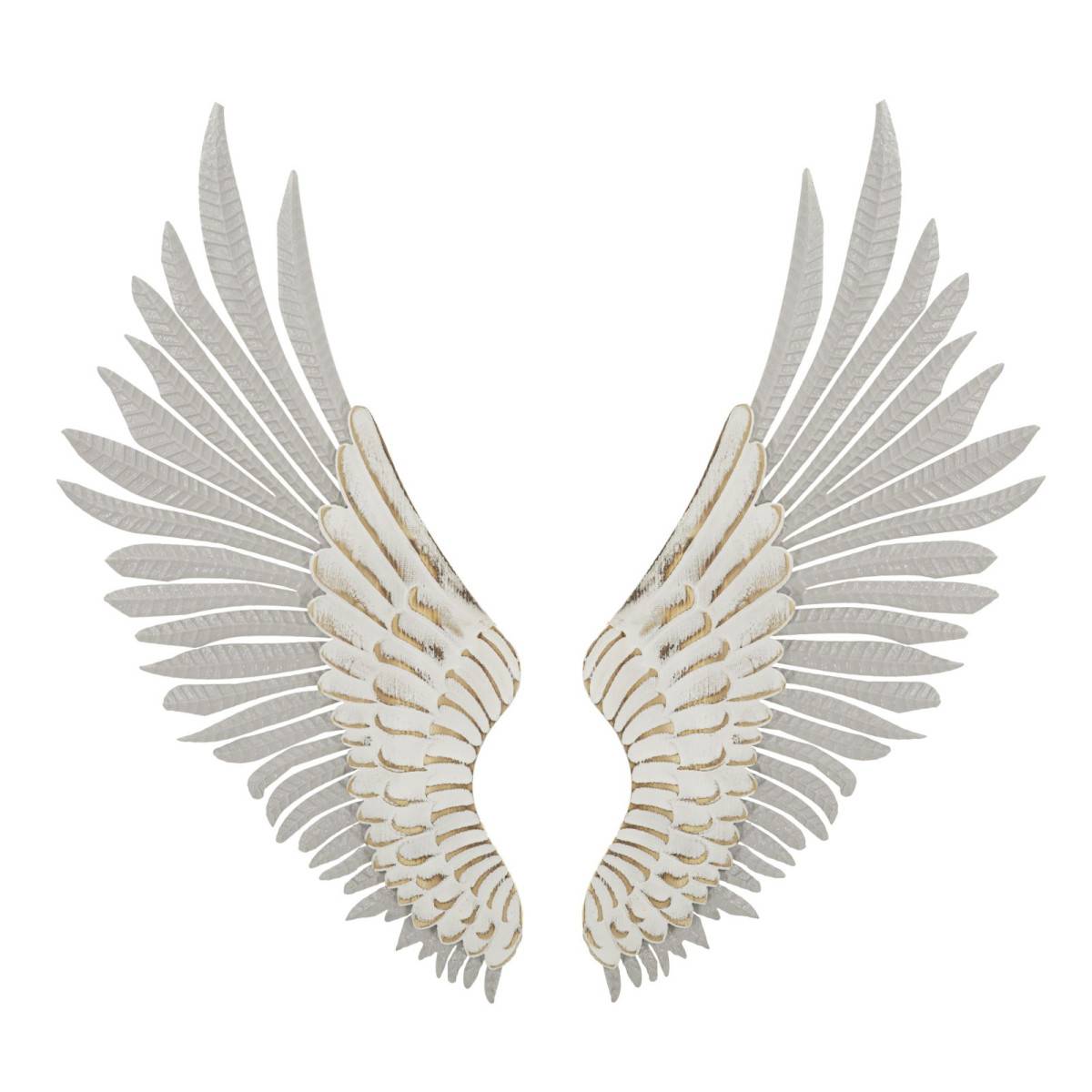 Paris Prix - Paire d'Ailes en Métal "Natural" 104cm Blanc Lavé - Image 1